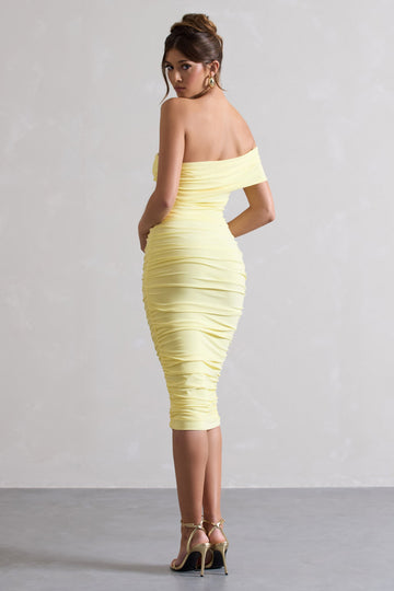Remember Me Lemon One Shoulder Midi Dress